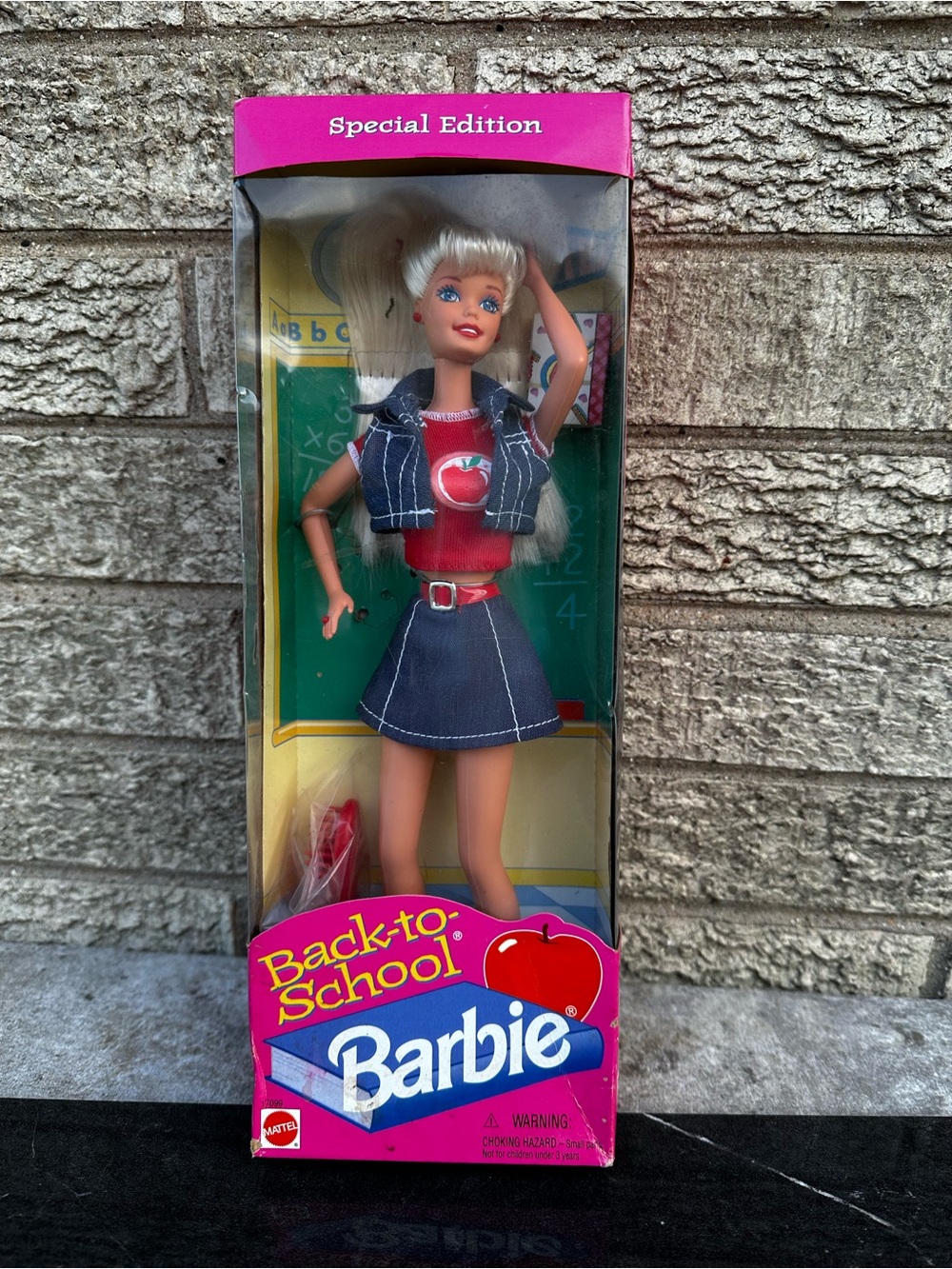 Barbie Back-to-School Doll - Pink Box, Red Top & Blue Denim Outfit
